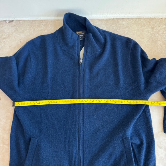 J Crew Navy Blue Full Zip Cashmere Sweater Mens Size S NEW - Picture 6 of 10